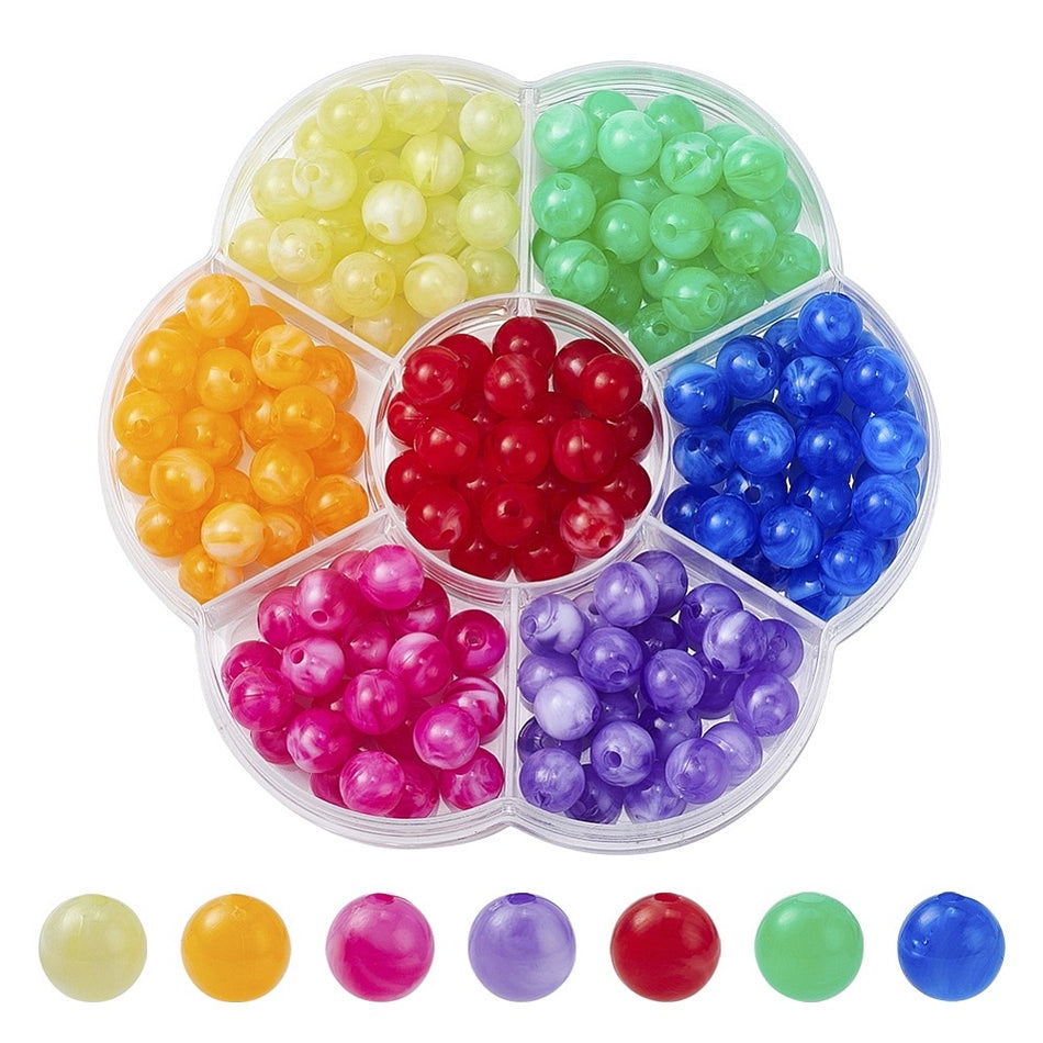 Mixed Color Acrylic Round Bead Box