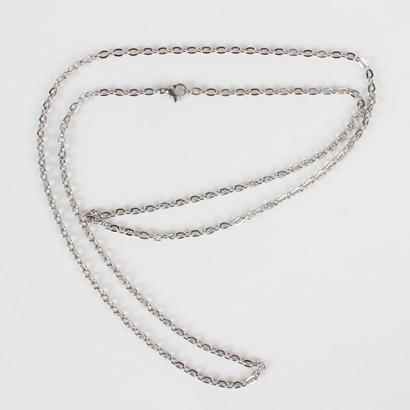 Stainless Steel Silver Chain 19 Inches Long, 12pcs