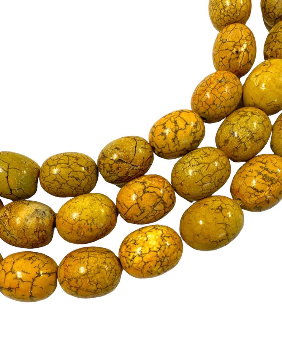 Large Mustard Ovale Howlite Strand