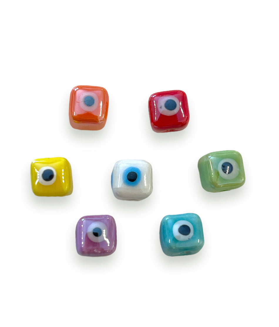 Evil Eye Ceramic Beads, 7pcs