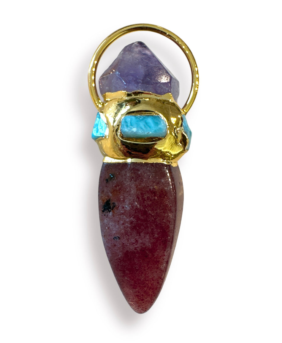 Gold-Gemstone Pendant, 1pc