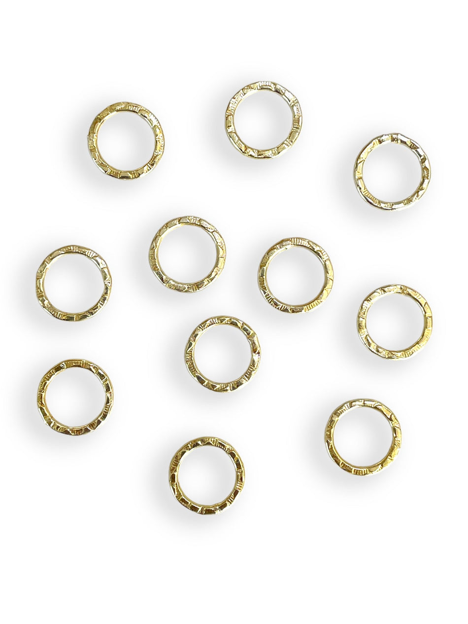 Closed Gold-Plated Jump Rings, 2pcs