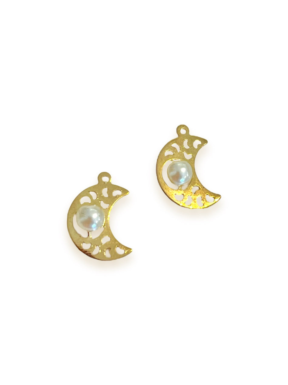 Charm Luna Perla Rellena de Oro, 1ud