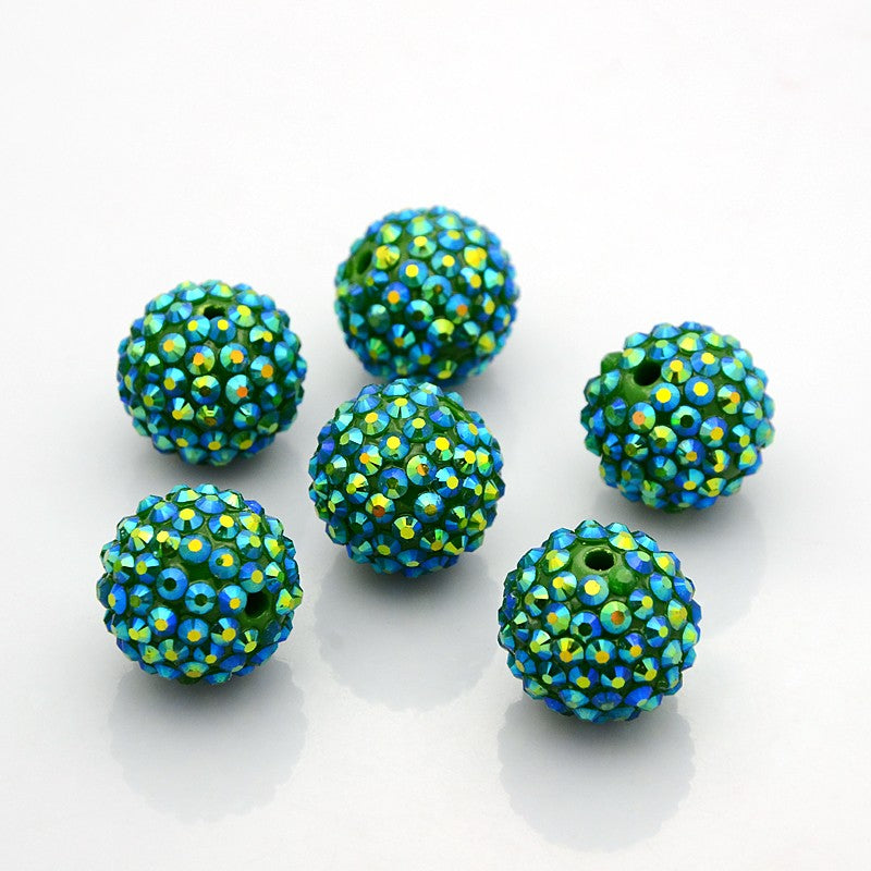 Mix Round Acrylic Beads, 3pcs