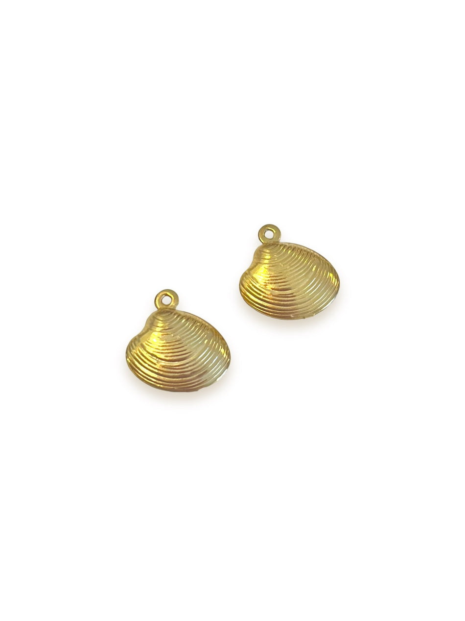 Gold-Filled Seashell Charms, 2pcs