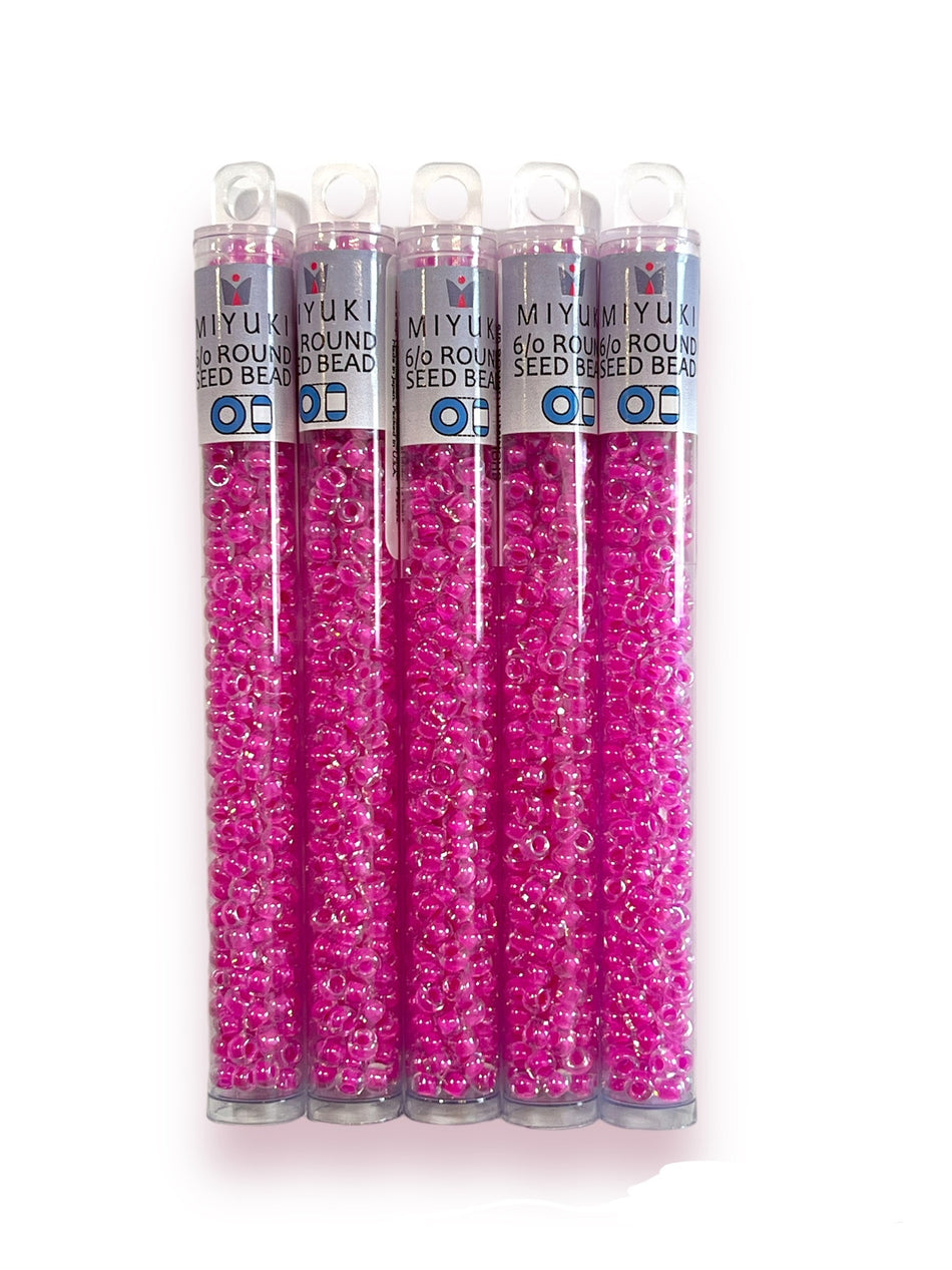 Magenta Miyuki 6/0 Round Seed Beads