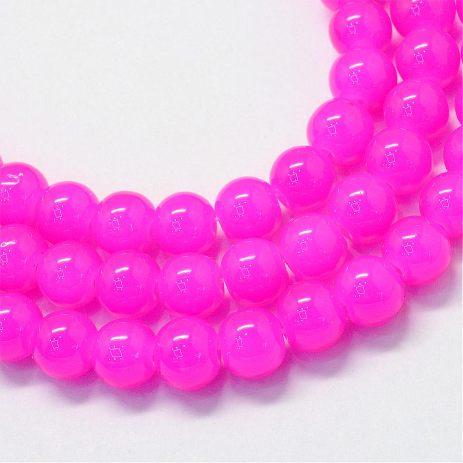 Glass Round Bead Strand, 12mm