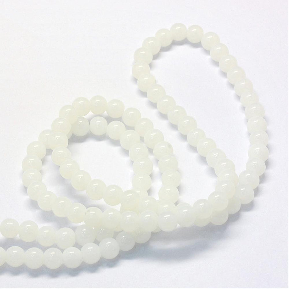 Glass Round Bead Strand, 12mm