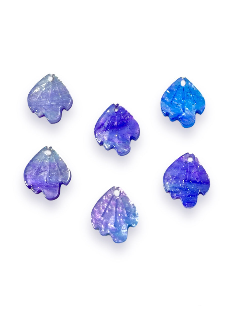 Purple Acrylic Leaves, 6pcs