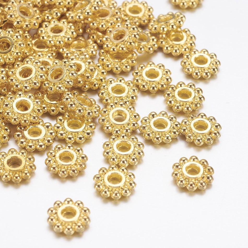 Gold Filled Flower Spacers, 100pcs