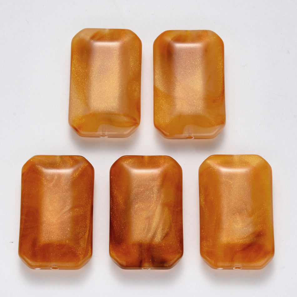 Faceted Square Acrylic Beads 39mm, 5pcs