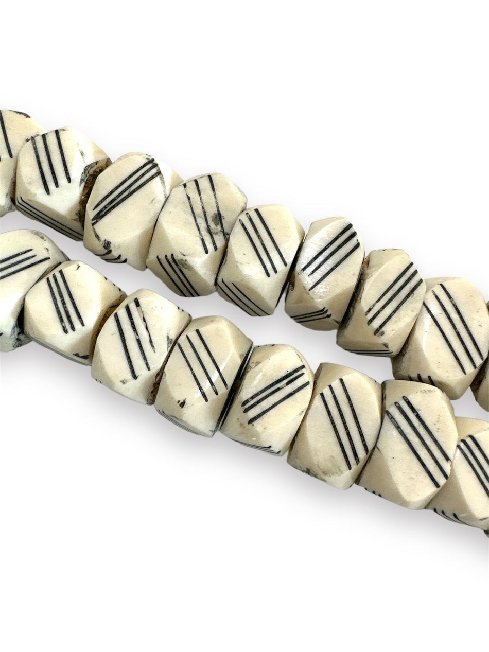 Striped African Bead, 2pcs