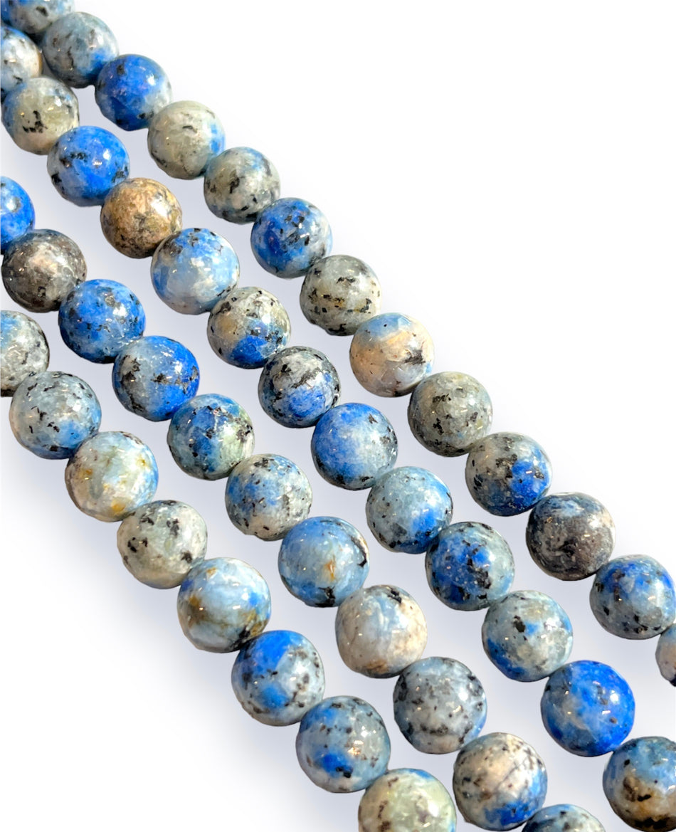 Blue Round Gemstone Strand, 8mm