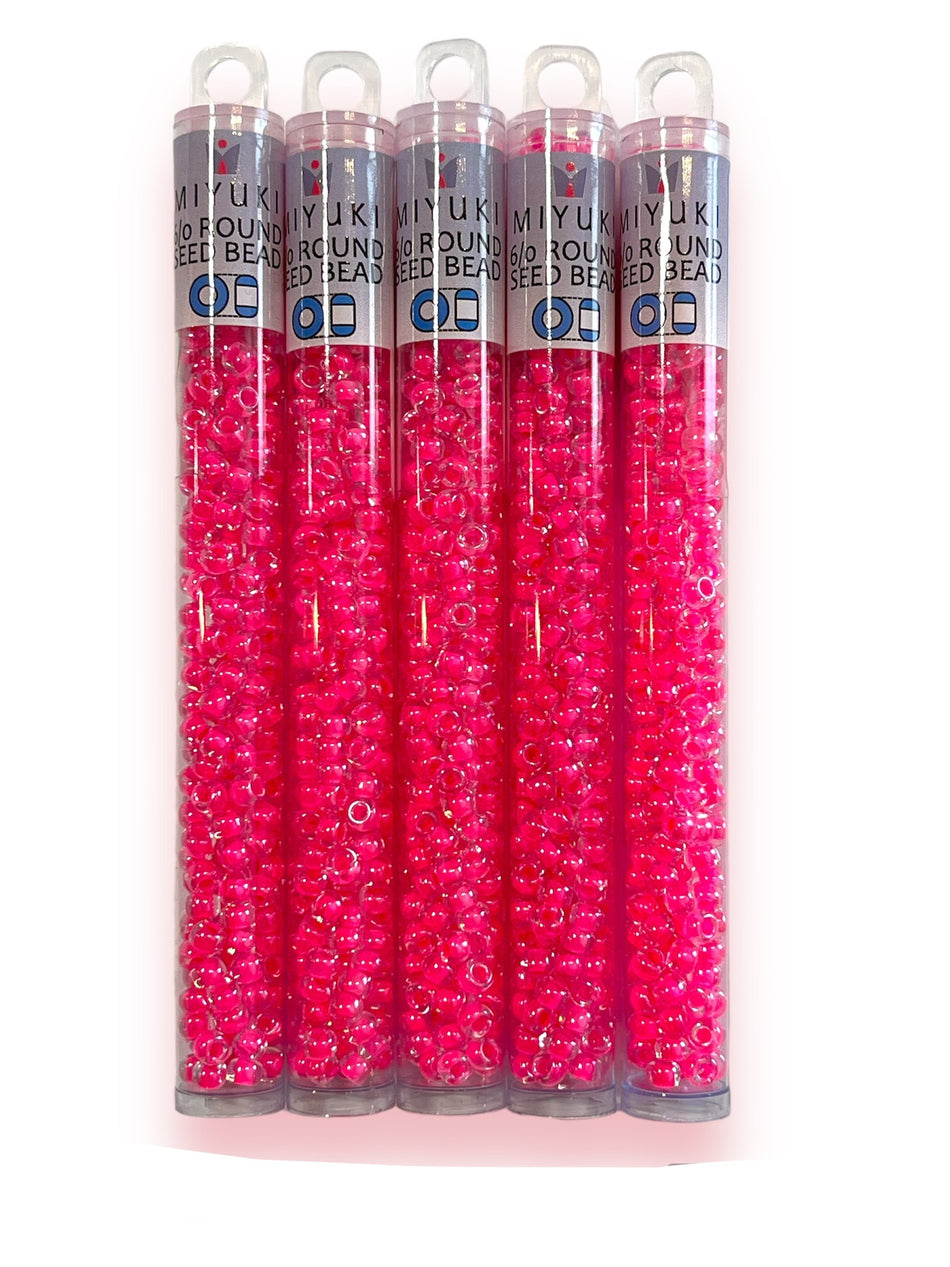 Pink Miyuki 6/0 Round Seed Beads