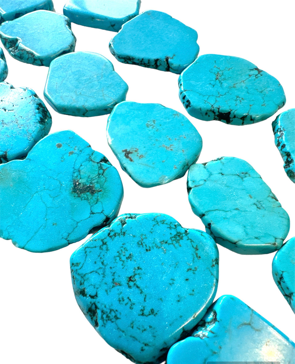 Turquoise Magnesite Slice Strand