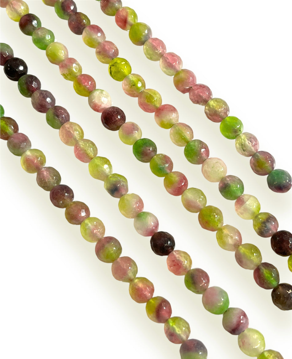 Faceted Multicolor Jade Strand 8mm