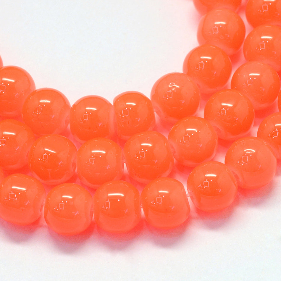 Glass Round Bead Strand, 12mm