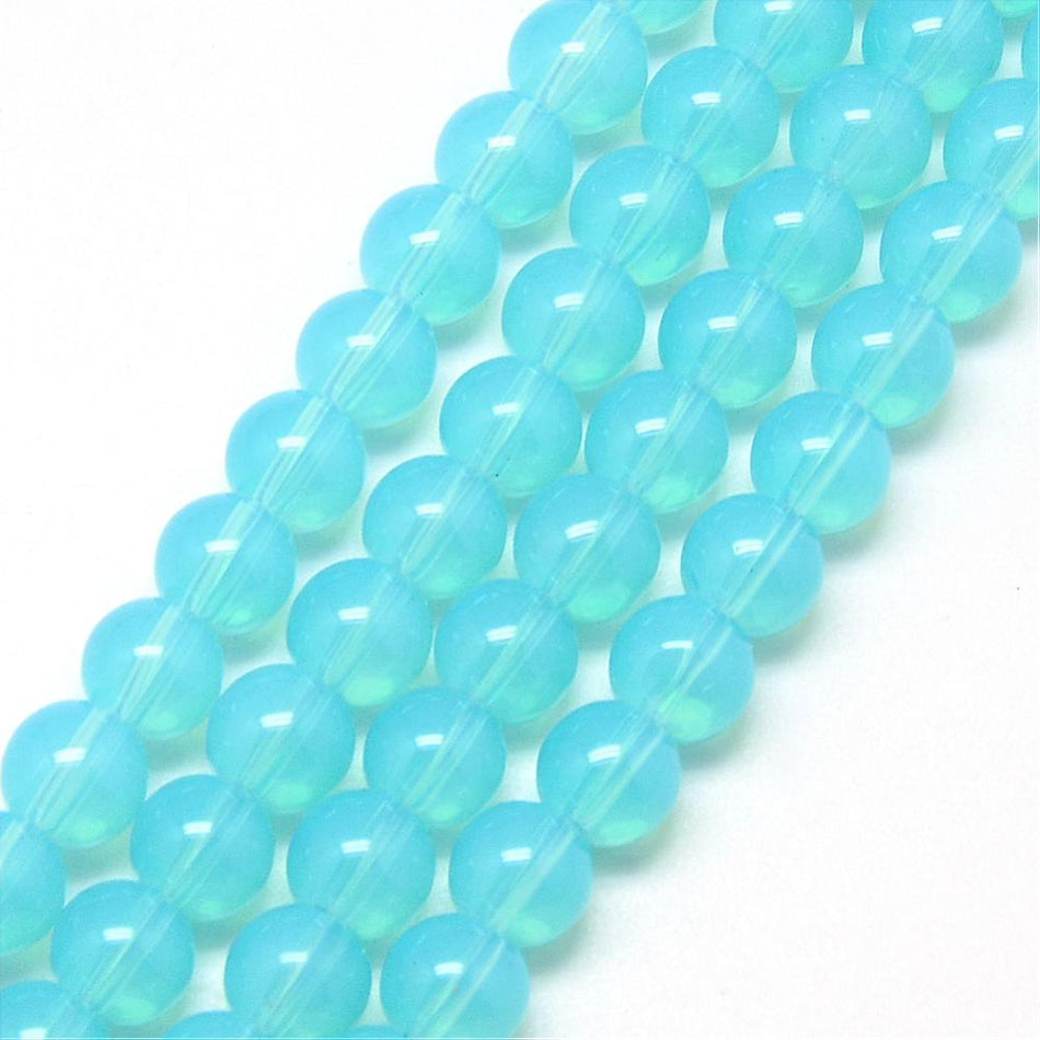 Turquoise Glass Bead Strand 6mm, 31inch Long