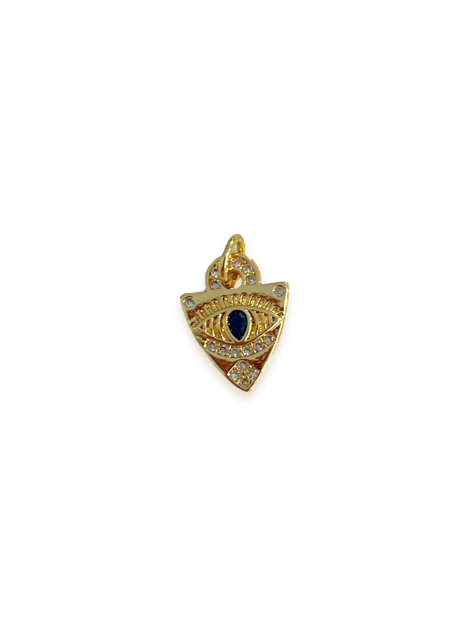 Gold-Filled Black Zirconia Eye Pendant, 1pc