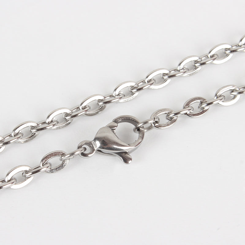 Stainless Steel Silver Chain 19 Inches Long, 12pcs