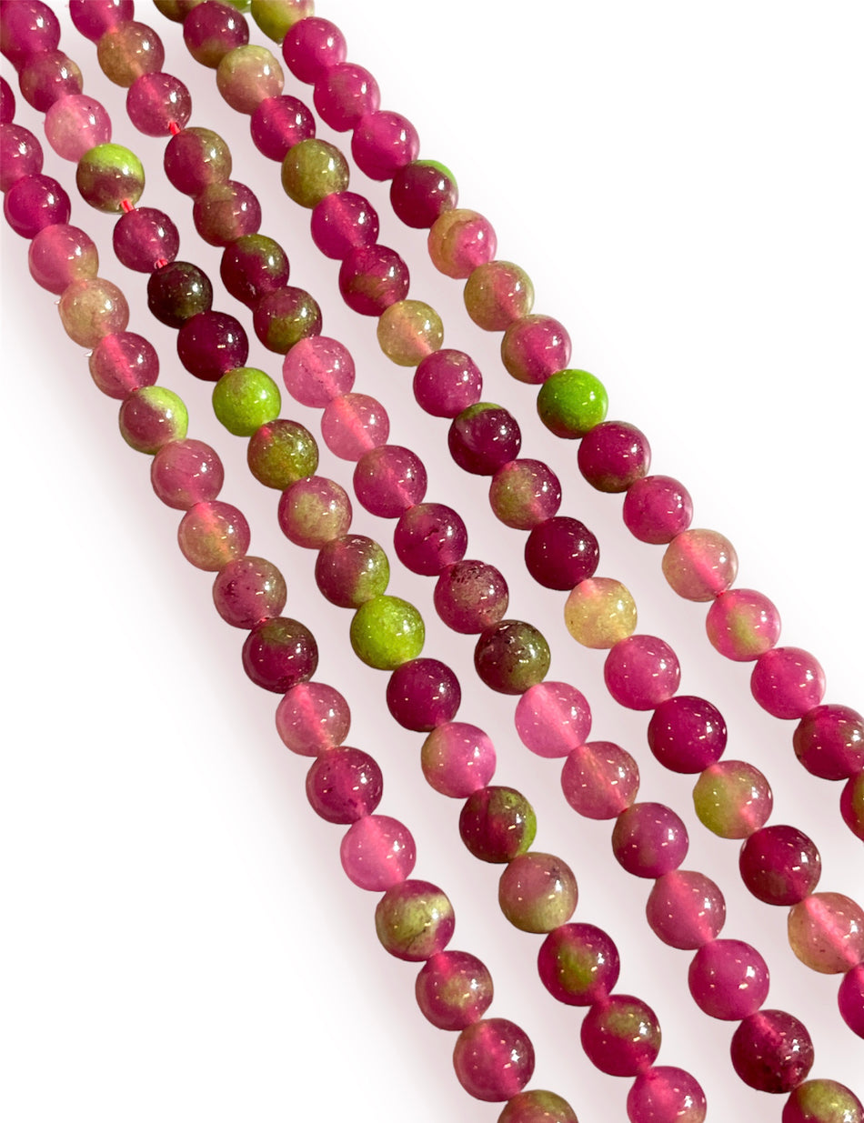 Magenta Round Jade Strand, 8mm