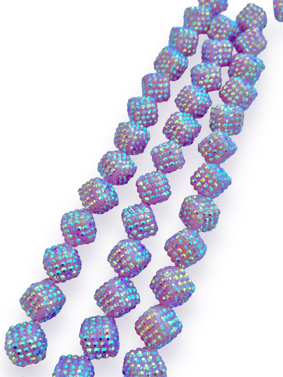 Purple Acrylic Cube Strand, 16mm