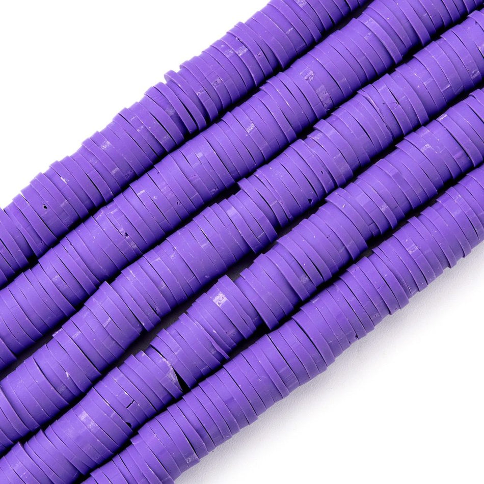 Purple Polymer Clay Strand, 8mm