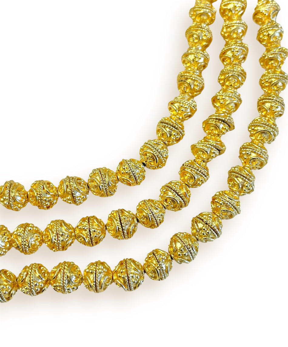 Gold-Filled Beadcap Strand, 8mm