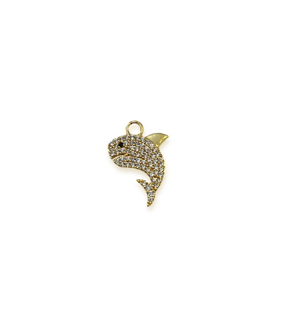 Gold-Filled Zirconia Whale, 1pc