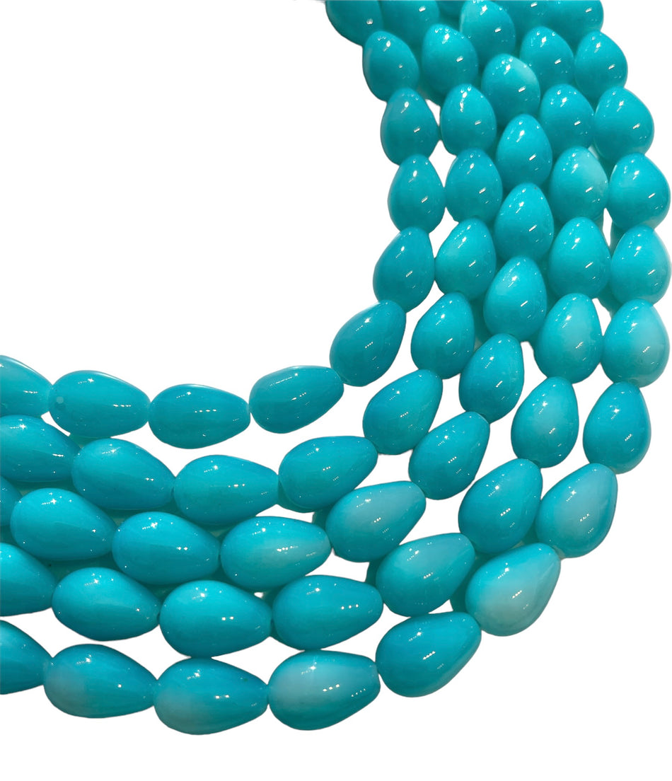 Turquoise Crystal Drop Bead 14mm, 1 strand