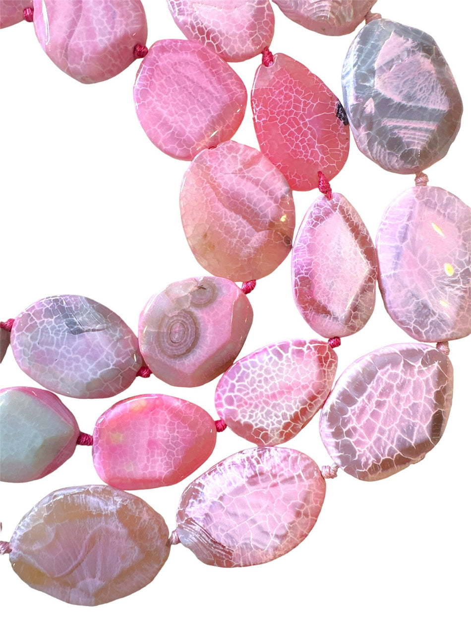 Pink Agate Slice Strand