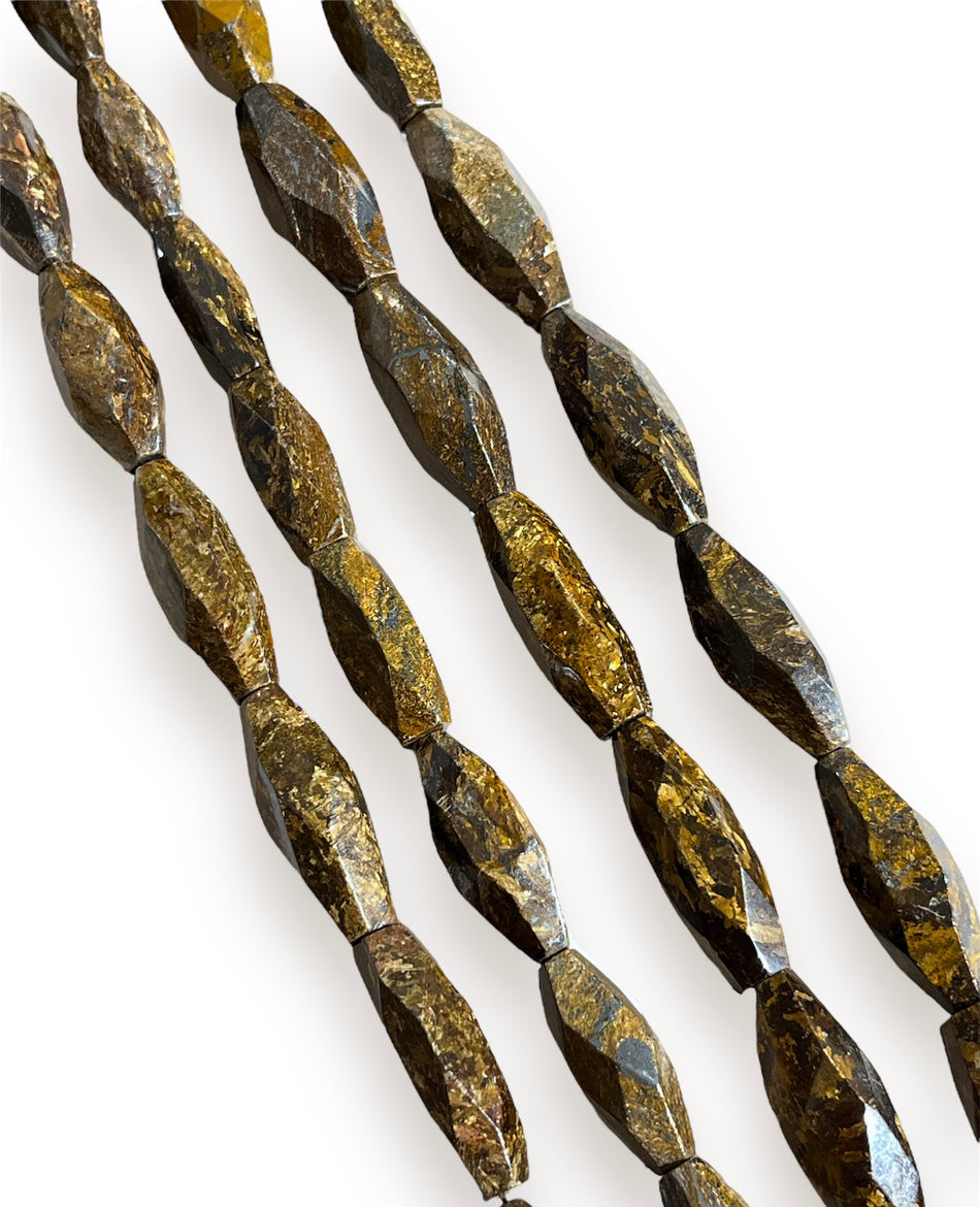 Brown Bicone Jasper Strand, 38mm