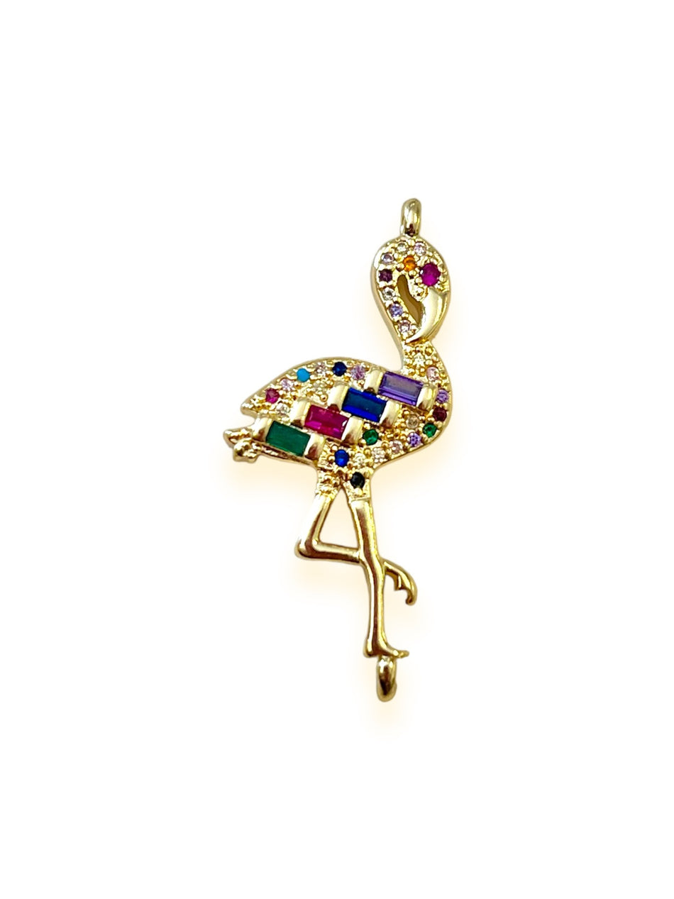 Gold-Filled Zirconia Flamingo, 1pc