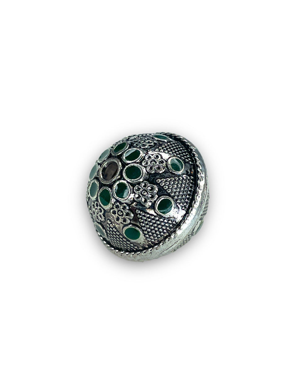 Green Gold Round Focal, 1pc