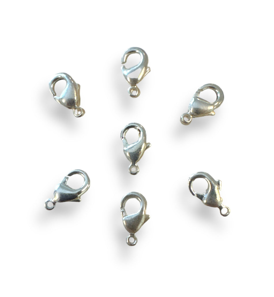 Silver-Plater Clasps, 25pcs