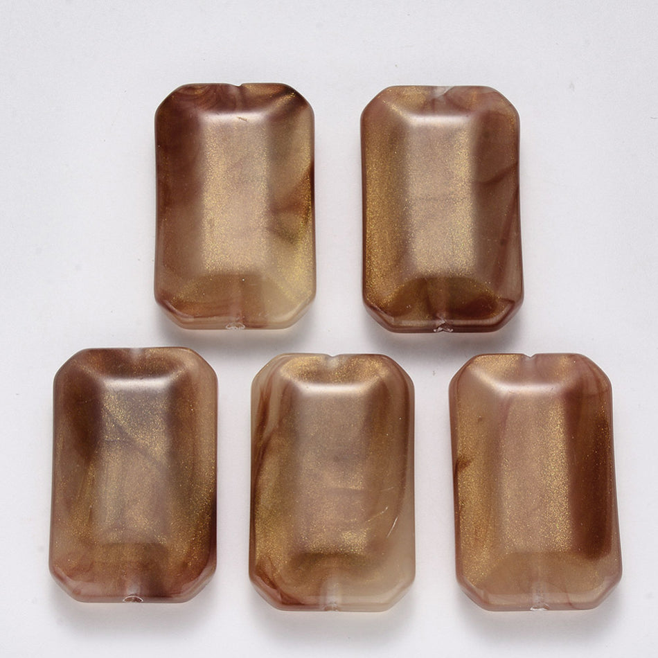 Faceted Square Acrylic Beads 39mm, 5pcs