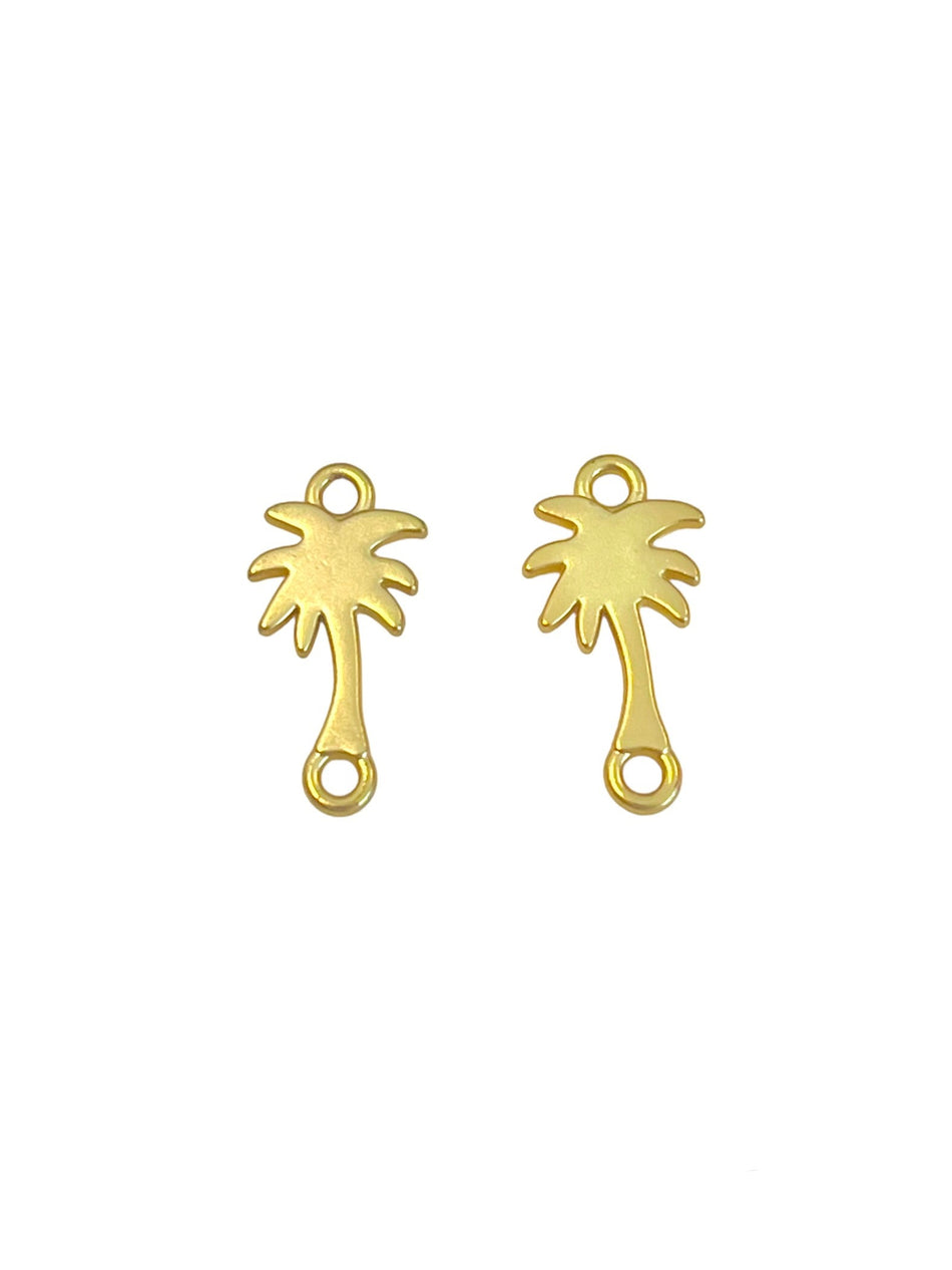 Matte Gold-Filled Palm Tree Connector, 2pcs