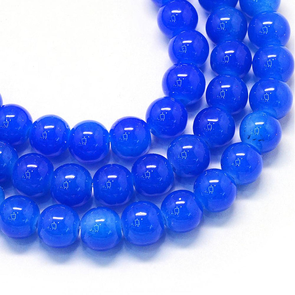 Glass Round Bead Strand, 12mm