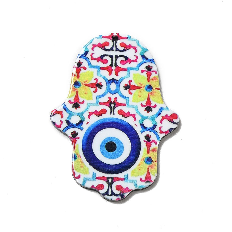 Acrylic Hamsa Pendant, 1pc