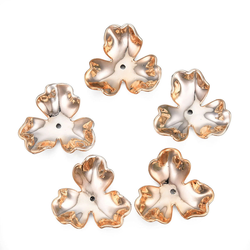 Gold Acrylic Flowers, 8pcs