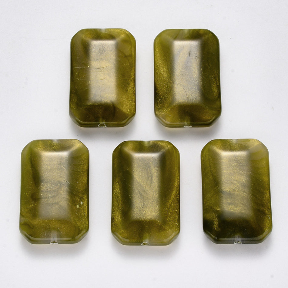 Faceted Square Acrylic Beads 39mm, 5pcs