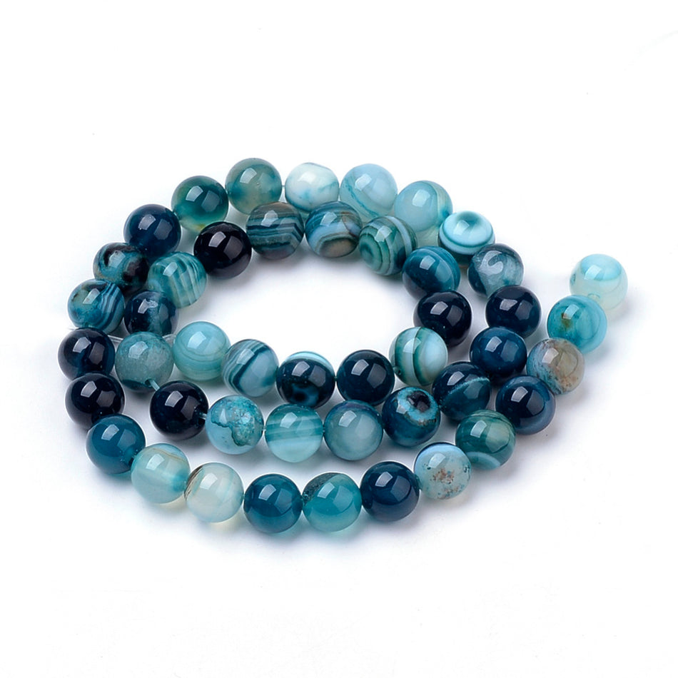 Blue Agate Strand, 47pcs