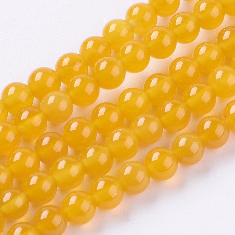 Dark Yellow Agate Strand, 62pcs