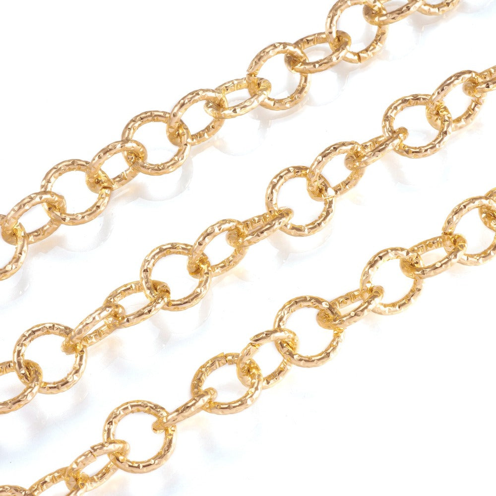 Gold Aluminum Round Chain, 1 Yard – Damaris Beads