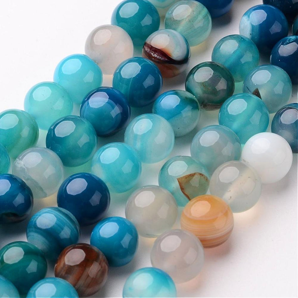 Sky Mix Agate Strand, 64pcs