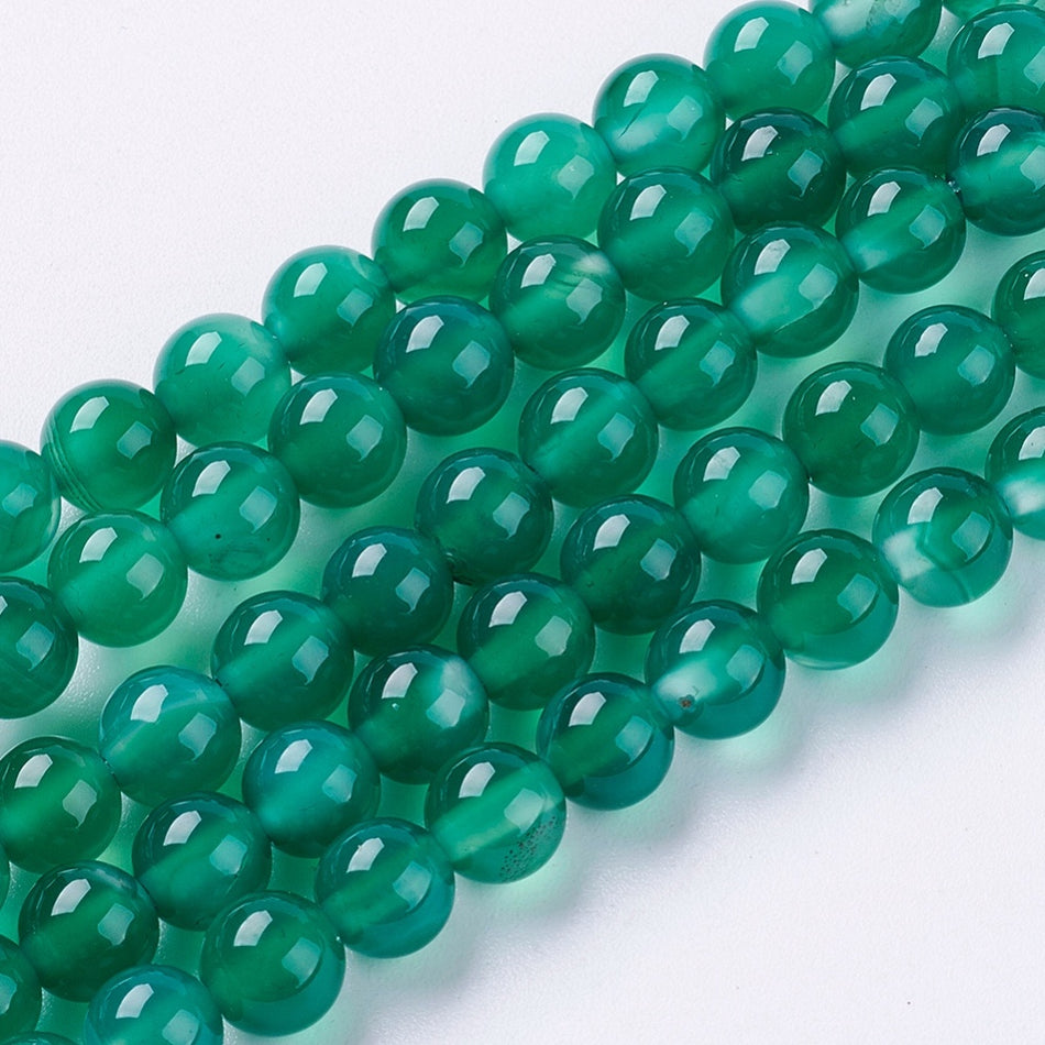 Green Agate Strand, 62pcs