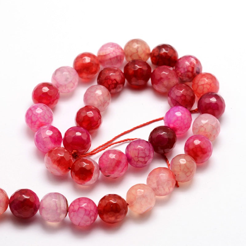 Fucsia Mix Agate Strand, 48pcs