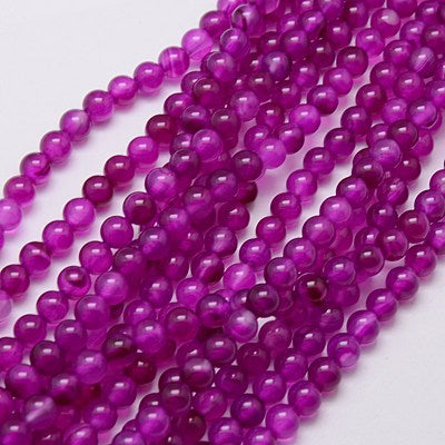 Magenta Agate Strand, 62pcs