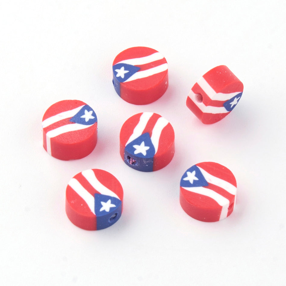 Puerto Rico Flags Poly Clay, 20mm