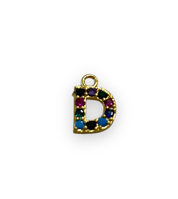 Letter D Zirconia Charm